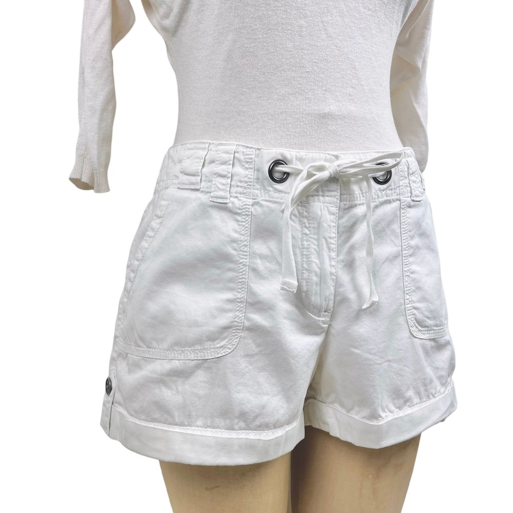 Ann Taylor LOFT Shorts Drawstring Waist Womens M Coastal Lightweight Cargo‎ - Picture 3 of 10